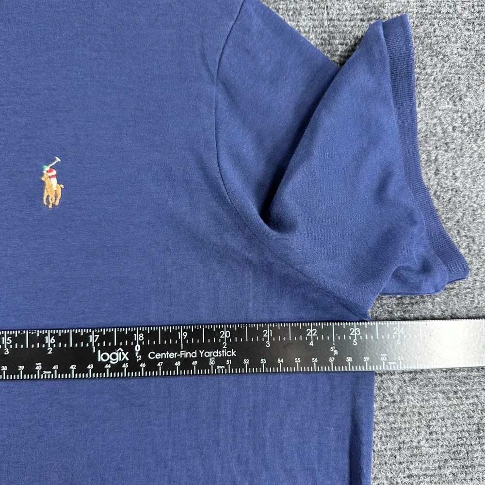 Polo Ralph Lauren Polo Shirt Mens LG Large Navy Blue Classic Fit Cotton Jersey
